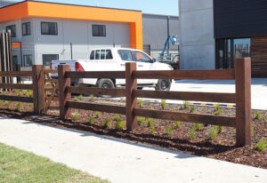 Three rail timber fence