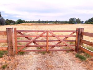 Norwood timber gate entrance
