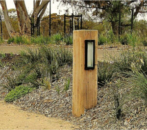 Weathered timber bollards