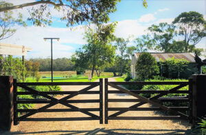 Traditional Australian hardwood farm gates
