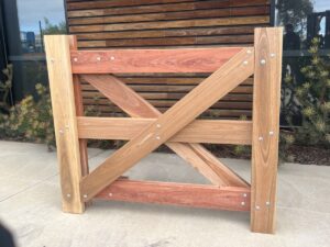Norwood 3 rail heavy duty spotted gum timber farm gate