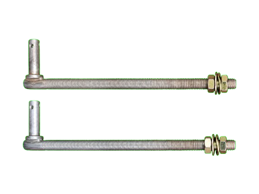 Threaded galvanised gate gudgeon pin bolts with nuts